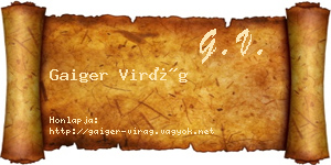 Gaiger Virág névjegykártya